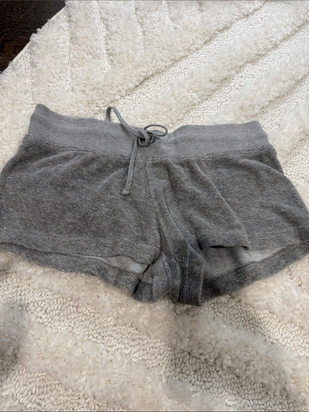 Hard Tail Gray Plush Lounge Shorts with Drawstring